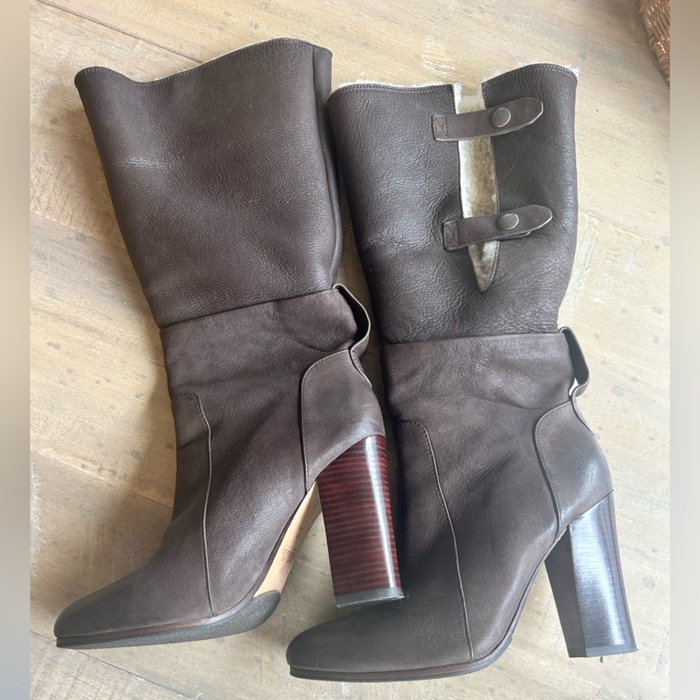 NWOT Belle by Sigerson Morrison size 7B convertible leather and shearling boots